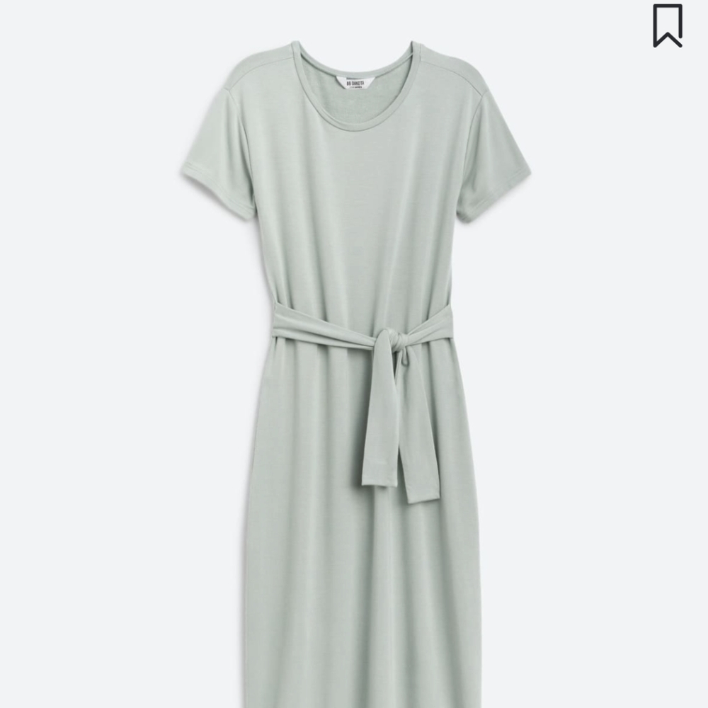 BB Dakota x Steve Madden Elisa Tie Detail Dress in Light Green, Large
